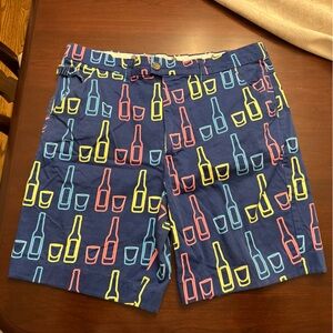 Royal & Awesome Golf Shorts Shot of The Day Blue Colorful Sz 36 Mens Preppy
